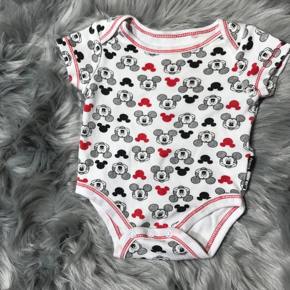 Disney Other - Disney baby red & black Mickey Mouse bodysuit 0-3M